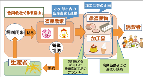 飼料用米県内マッチング会社の概念図